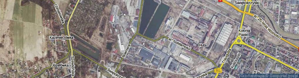 Zdjęcie satelitarne Centralnego Okręgu Przemysłowego ul.